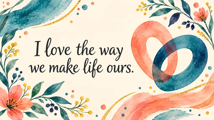 Watercolor Love Greeting with Intertwined Loops - AI-generated stock image