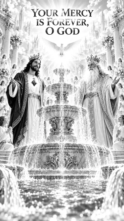 Jesus Christ in a divine gathering with God in heaven - AI-generated stock image