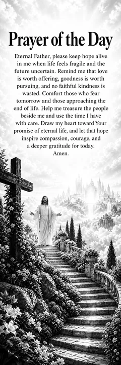 Jesus Christ calming fears and offering hope - AI-generated stock image