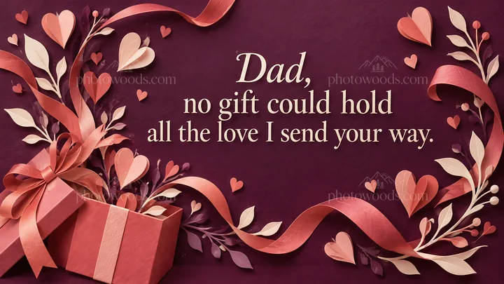 Love You Dad Greeting with Hearts and Gift - AI-generated stock image
