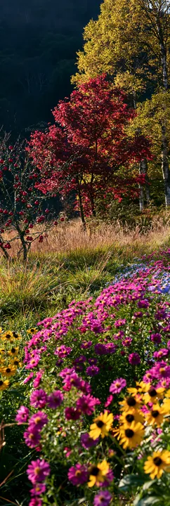 Open Christmas meadow with winter grasses and baubles - AI-generated stock image