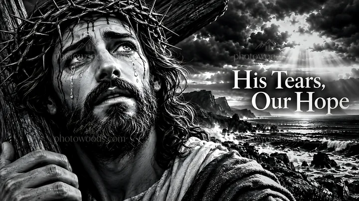 His tears our hope - AI-generated stock image