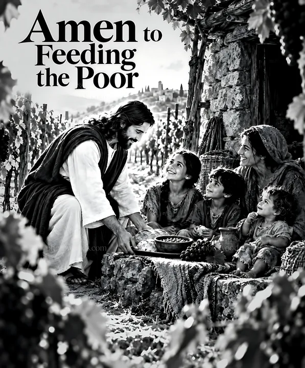 Meal at the vineyard with family and children - AI-generated stock image