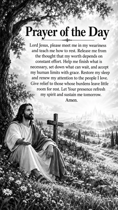 Jesus Christ teaching about rest and renewal - AI-generated stock image