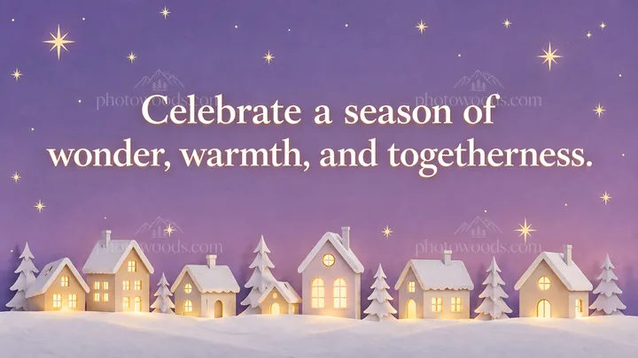 Christmas Village Beneath a Starry Purple Sky - AI-generated stock image