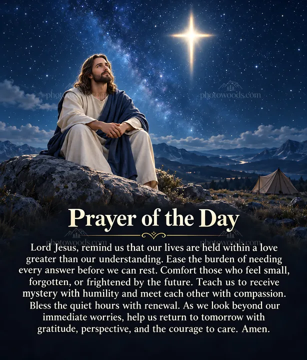 Wonder under the stars with a man in prayer - AI-generated stock image