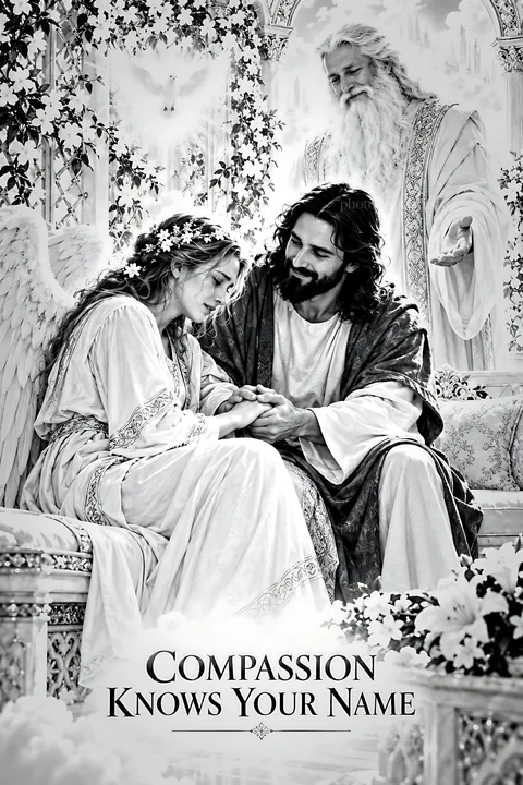 Compassion portrayed in a black and white setting - AI-generated stock image