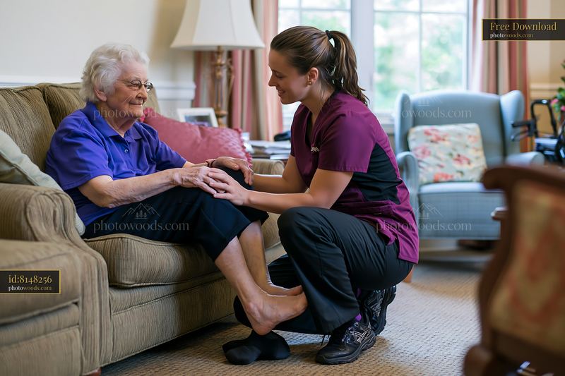 Caregiver and dementia patient participating in a simple exercise