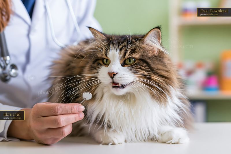 Rare cat breed undergoes veterinary examination by a vet
