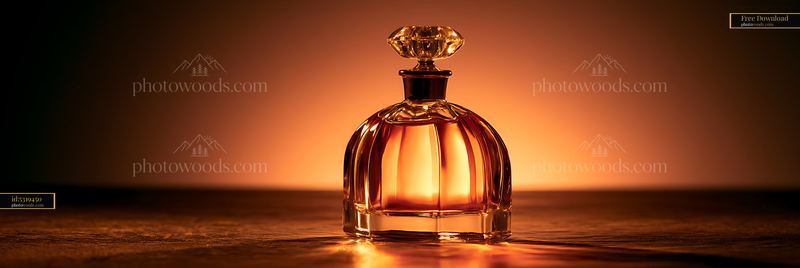 Elegant Perfume Bottle Silhouette Against Warm Background