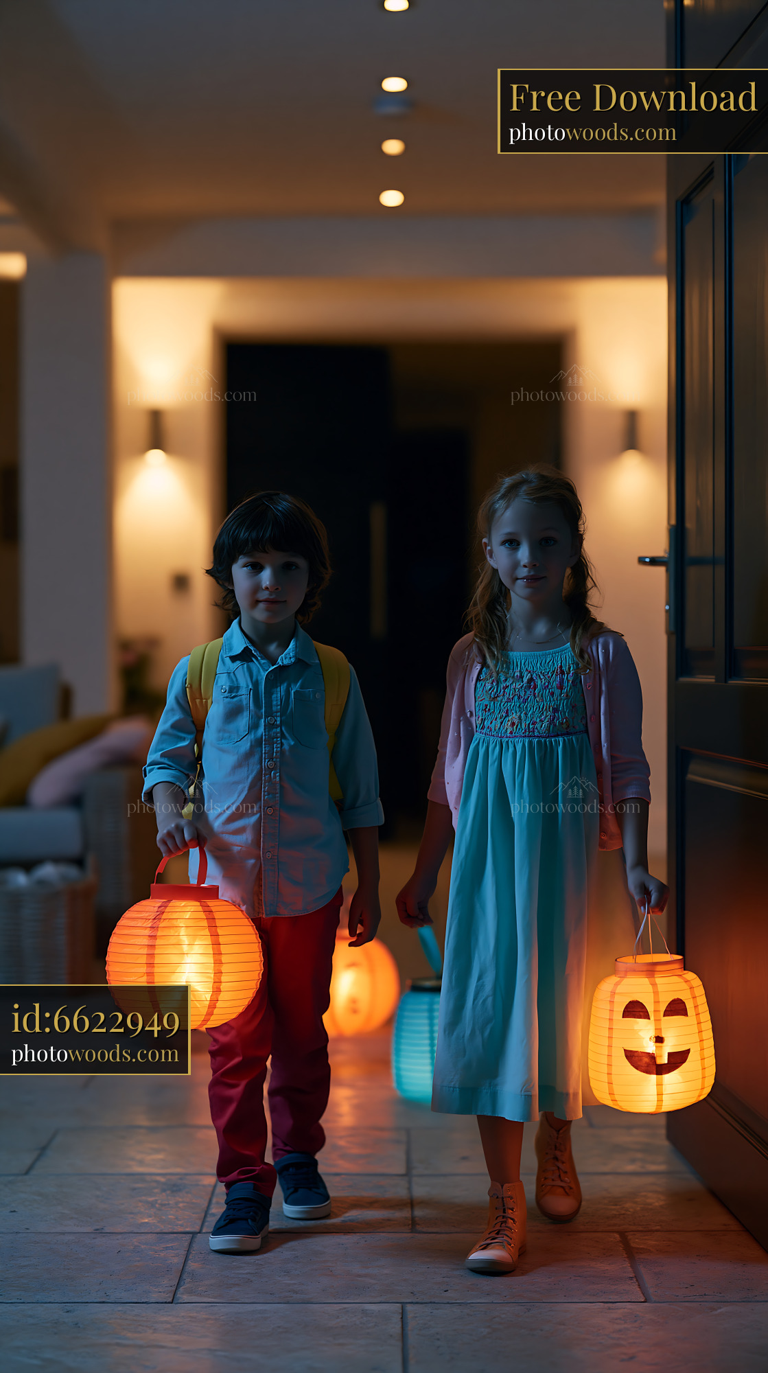 Children Holding Lanterns During a Lantern Parade