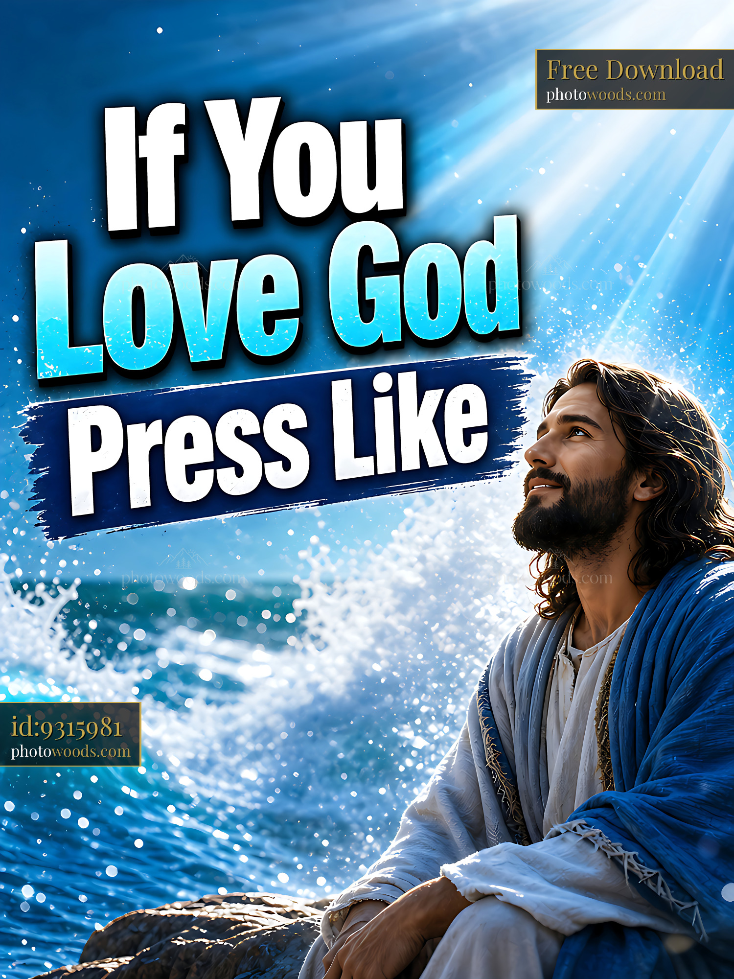Jesus Looks up at the Sky Near the Water With a Thoughtful Expression