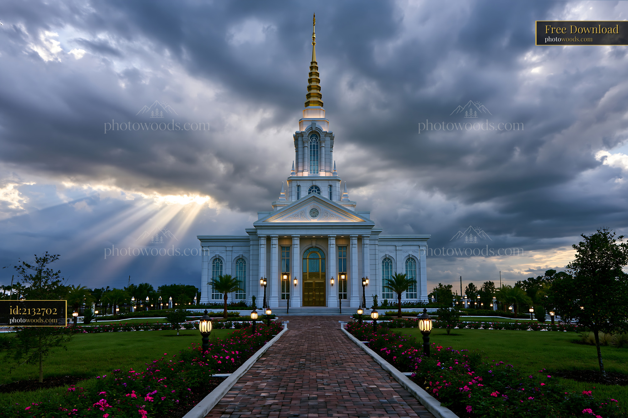 Tampa Architectural Design With Clouds and Light Beams
