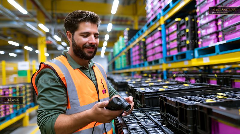 Energy Consultant Using Thermal Imaging Camera in Warehouse Setting