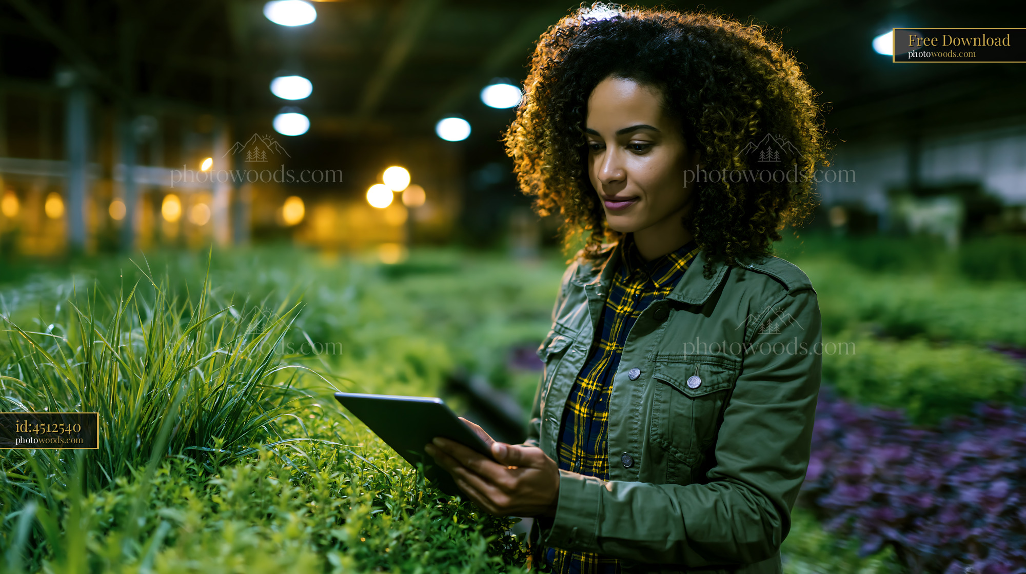 City Planner Checking Plans in a Rain Garden at Night