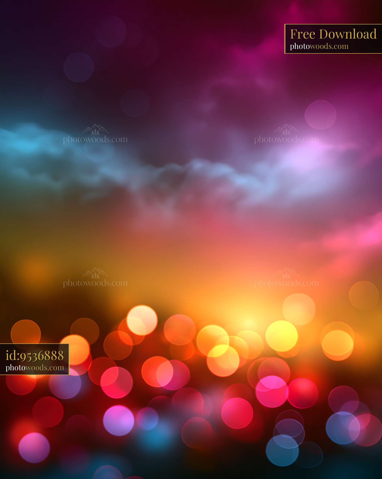 Colorful Bokeh Lights Create a Vibrant Atmosphere at Dusk