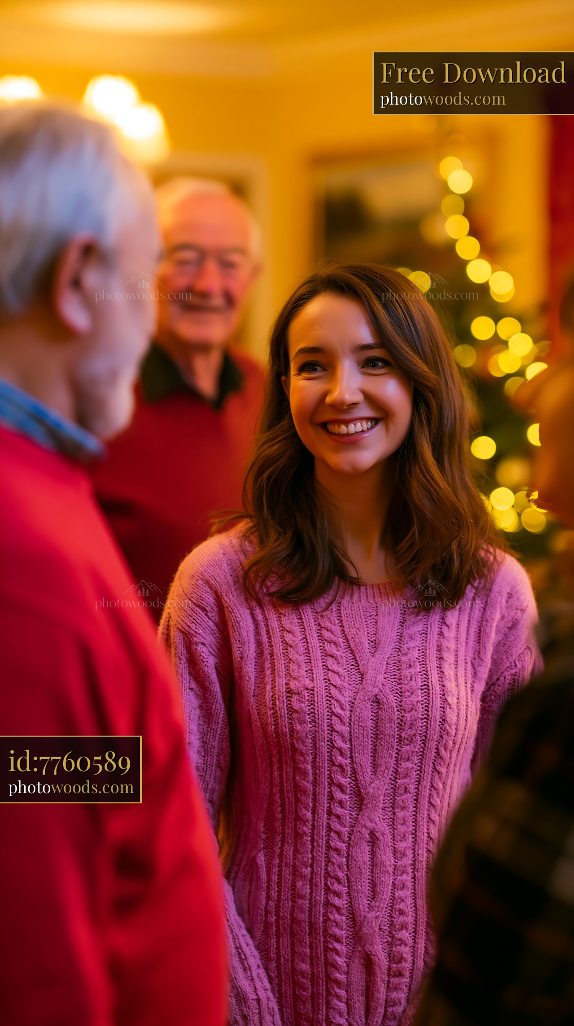 Family Gathering With Cheerful Woman in a Warm Setting