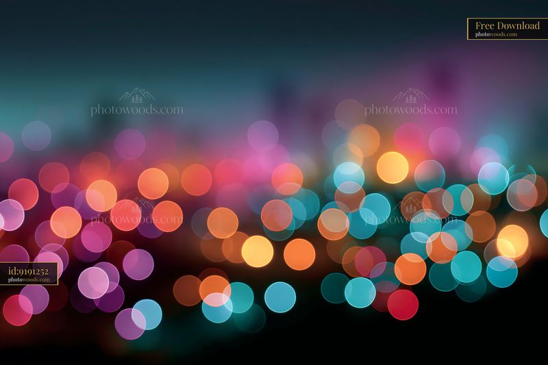 Colorful Bokeh Lights Create a Vibrant Background for Designs