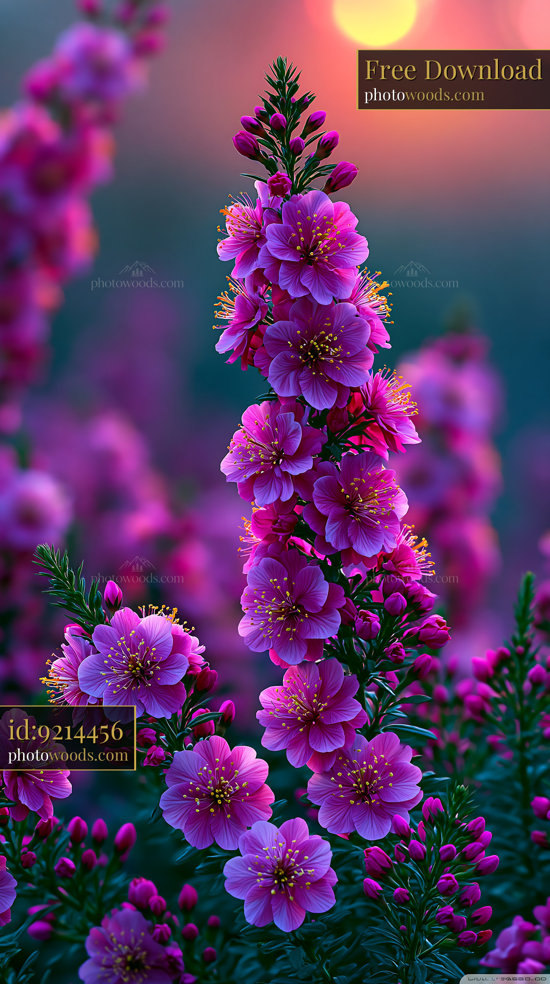 Flowers Bloom at Sunset With Vibrant Colors in Nature Setting