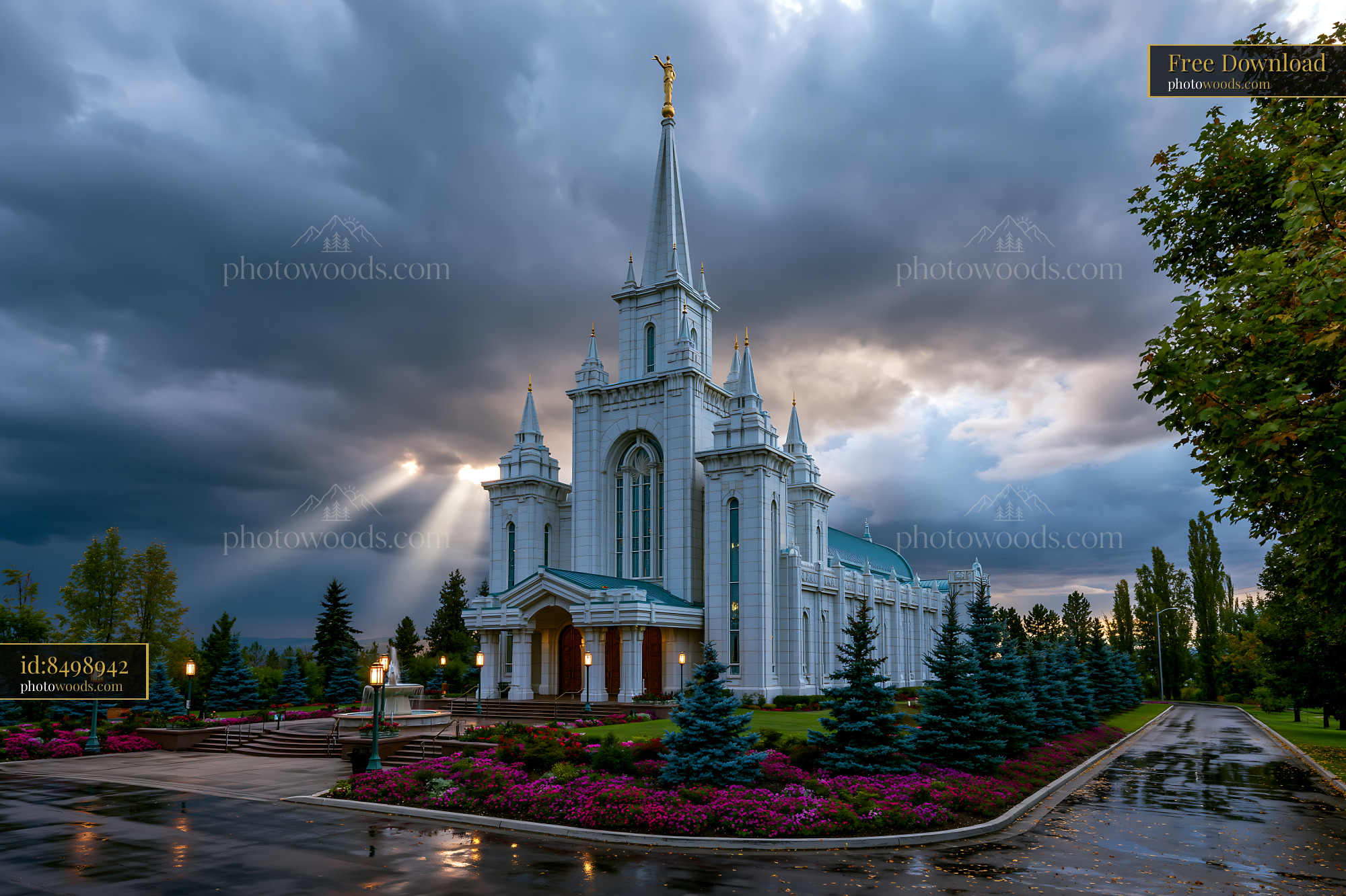 Photorealistic Architecture of Spoka Church in Cloudy Weather