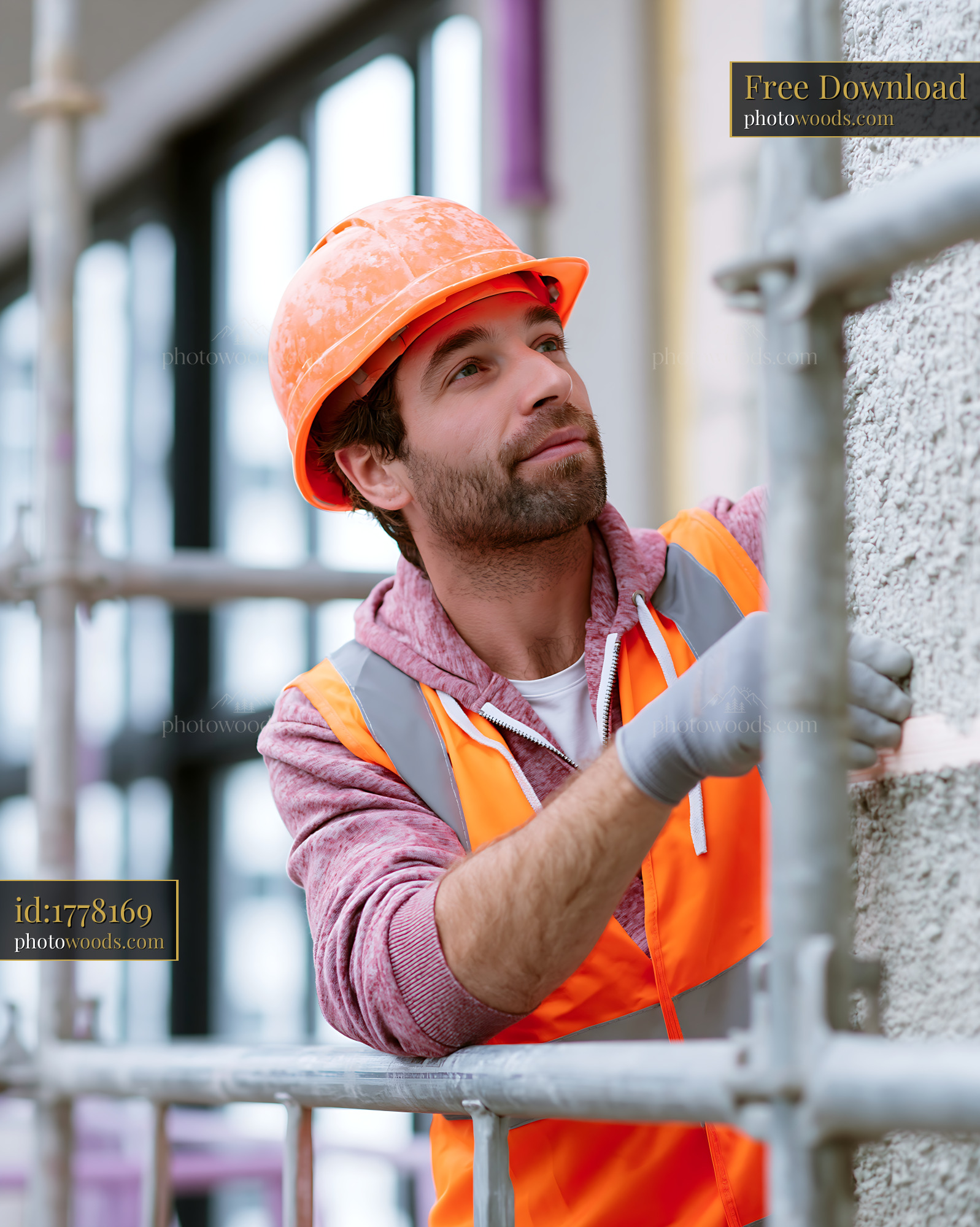 Technician Installing a Heat Pump on a Construction Site