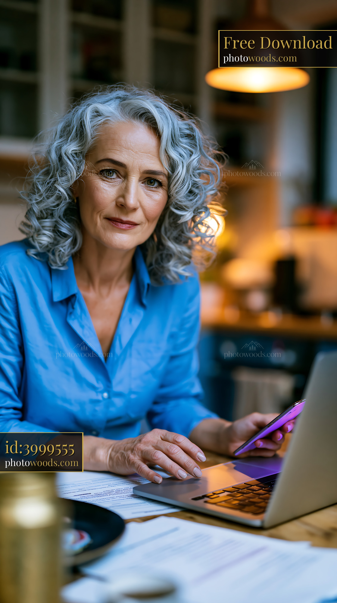 Woman Working on Digital Estate Documents in Home Office