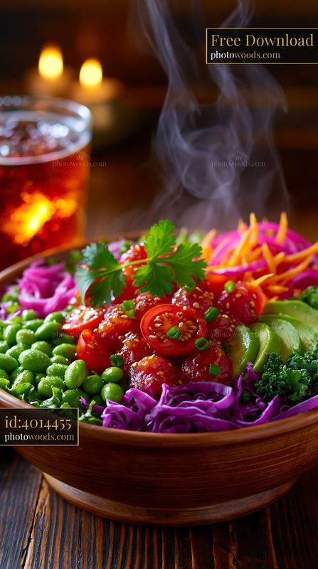 Colorful Poke Bowl With Tuna, Avocado, and Edamame