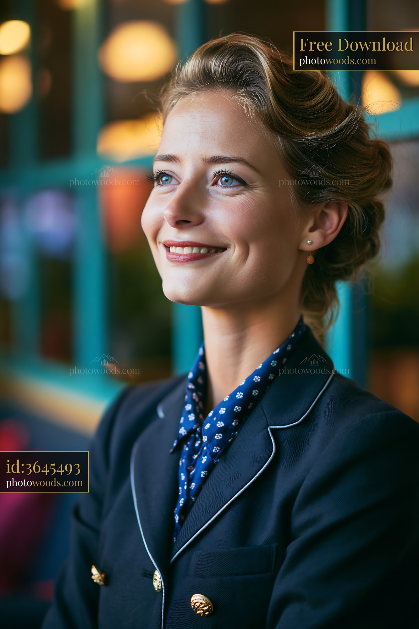 Woman Smiles While Sitting in a Cafe With Colorful Decor