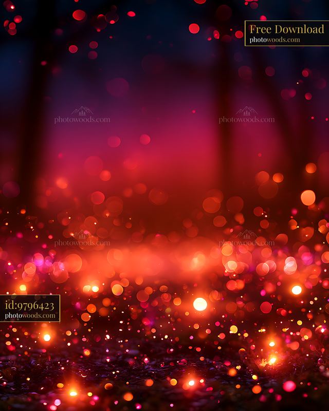 Abstract red and orange glowing bokeh light background