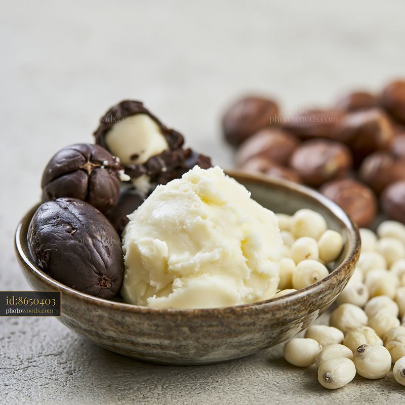 Natural skincare ingredients in a bowl with creamy texture