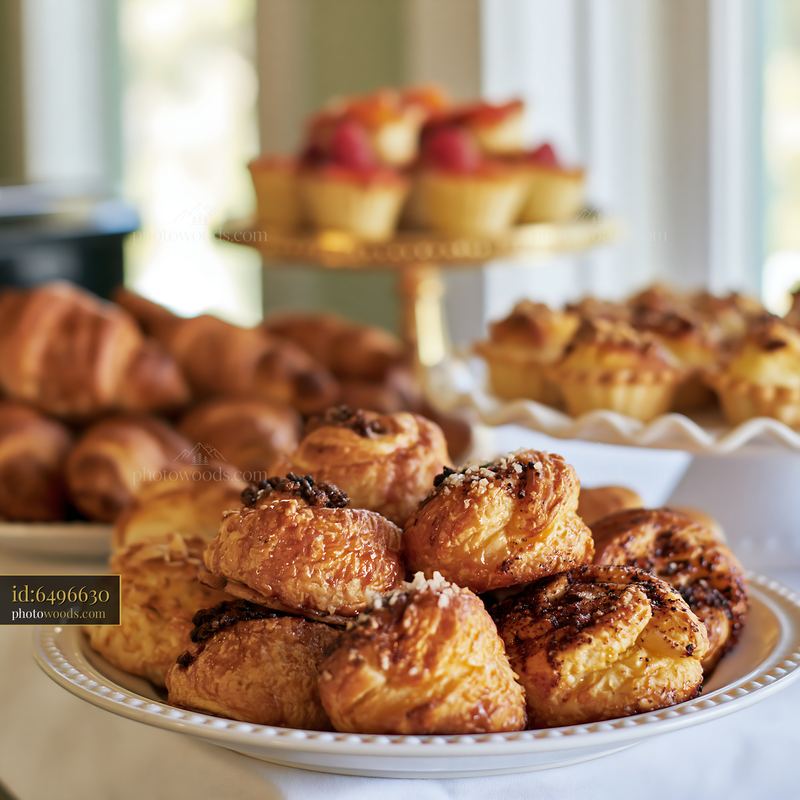 Buffet spread at a charity event with pastries and desserts