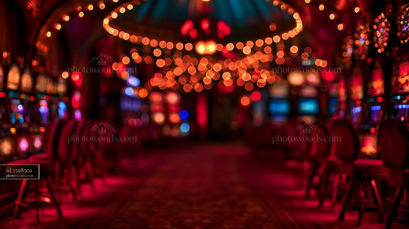 Bright lights and machines in a casino interior