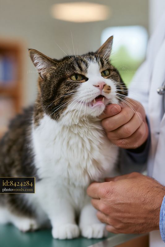 Veterinary examination of a rare cat breed at a clinic