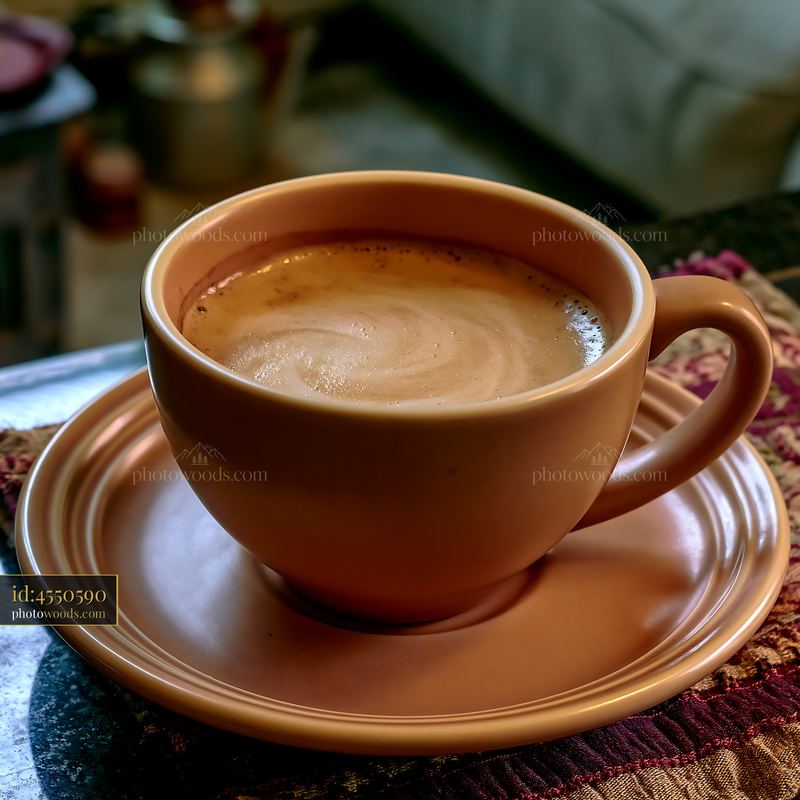 Cream dose with smooth glossy texture in a coffee cup