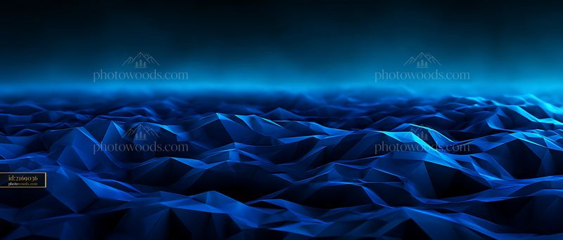 Abstract blue ocean waves with geometric patterns