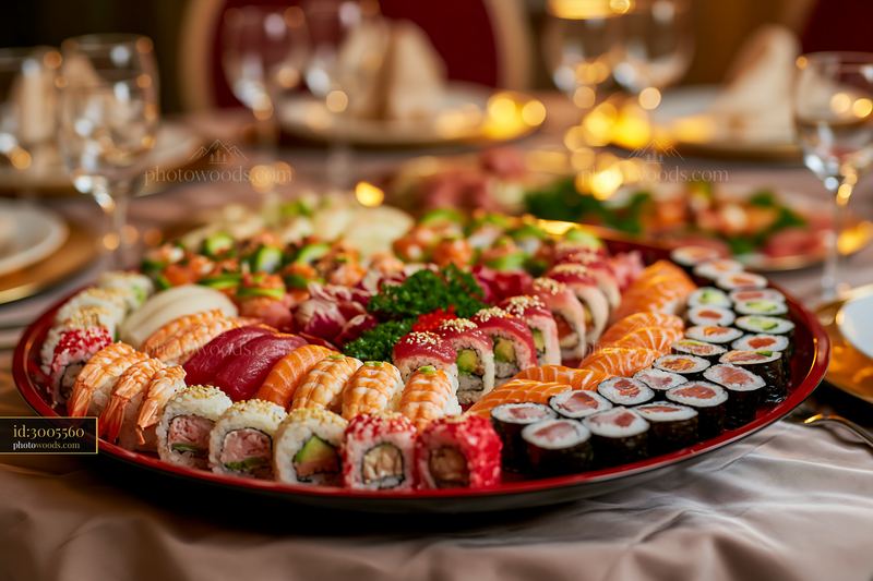 Sushi catering platter ready for a special event or gathering