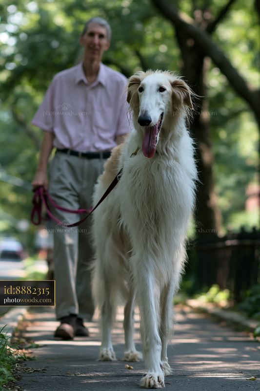 Rare dog breed during obedience training in a park setting