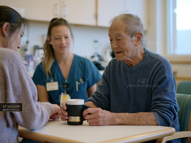 Support for person with Parkinson's disease during therapy session