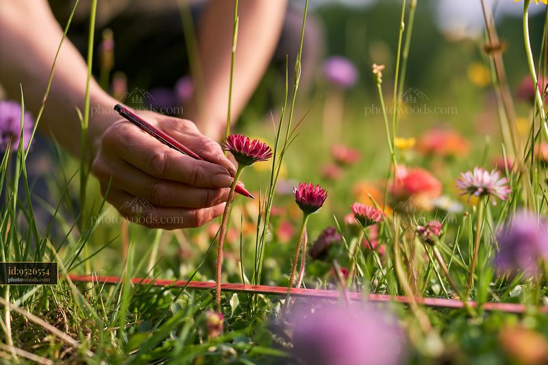 Restoration of a meadow with native flowers and plants