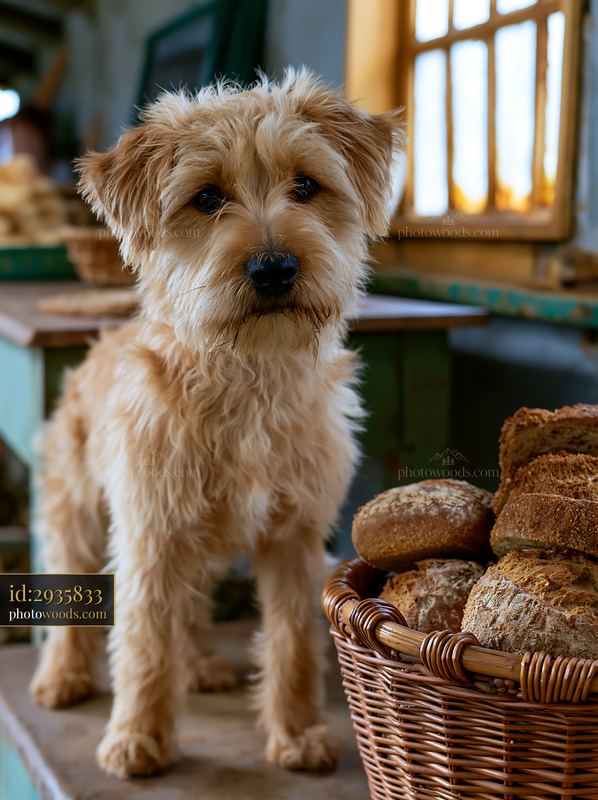 Rare dog breed visiting farmers market