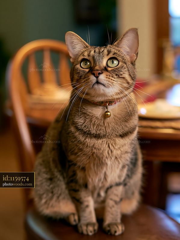 Savannah cat resting on a chair at home