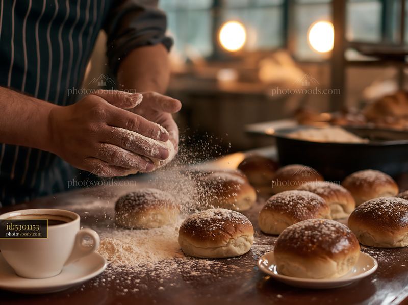 Camera placed beside a cup of coffee and fresh baked goods