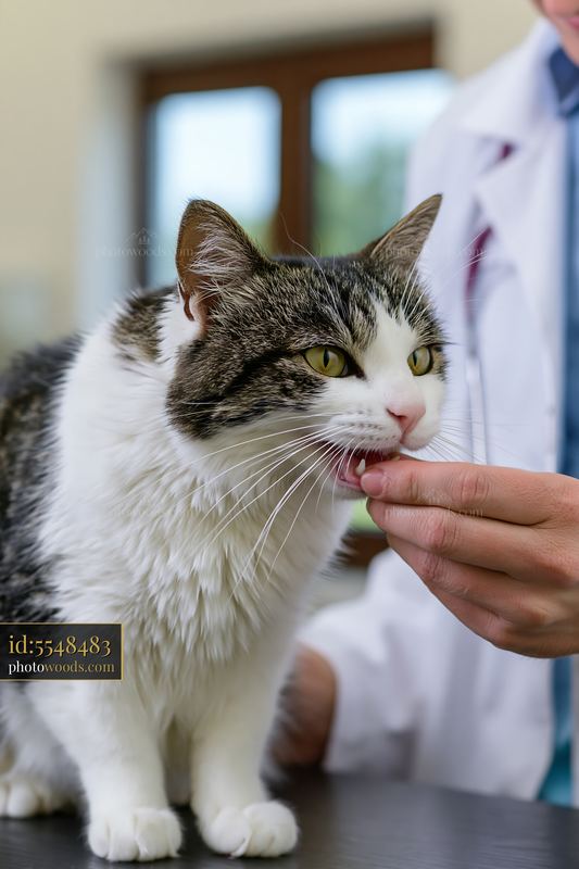 Veterinary examination of a rare cat breed in a clinic setting