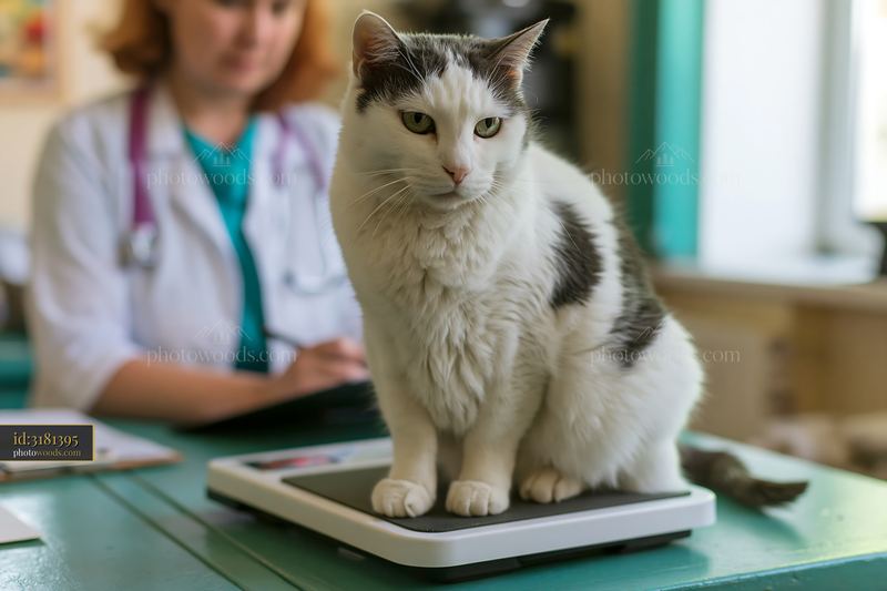 Rare cat breed veterinary examination with a vet and a cat