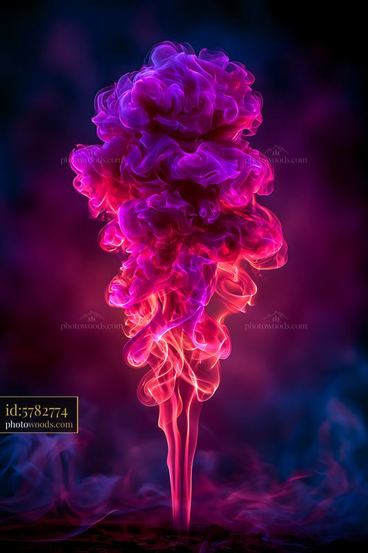 Colorful smoke swirl in dark background