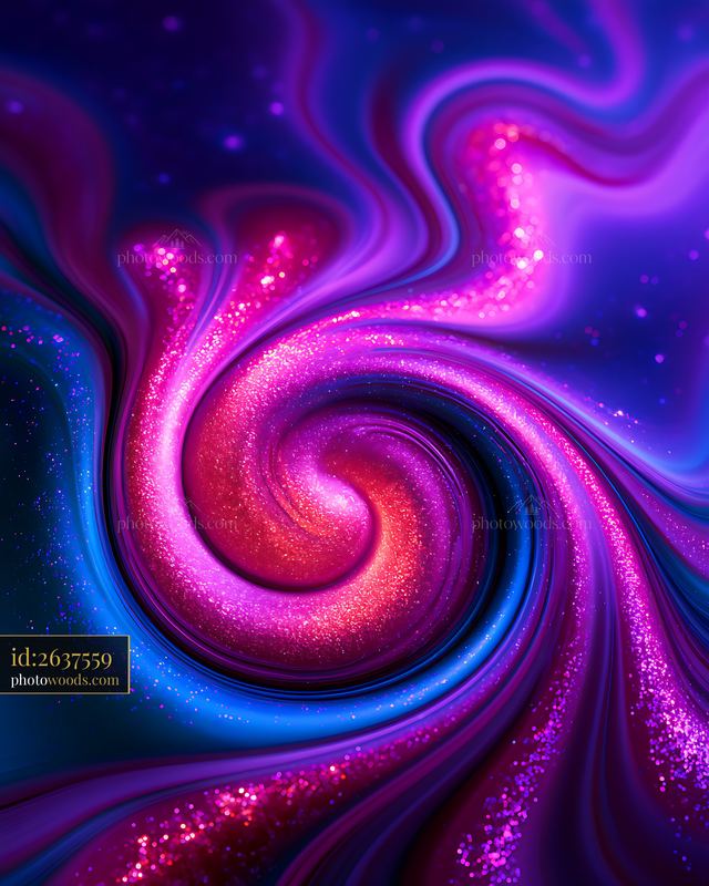 Colorful abstract swirl with glittering patterns