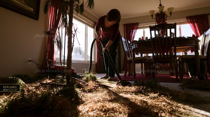 Cleanup process after Christmas party in home setting