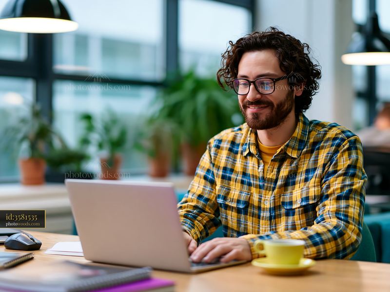 Office setting for employees with disabilities promoting productivity