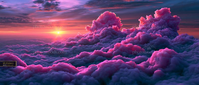 Clouds at Sunset Over a Landscape Filled With Vibrant Colors