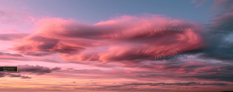 Vibrant clouds at sunset create a colorful sky display